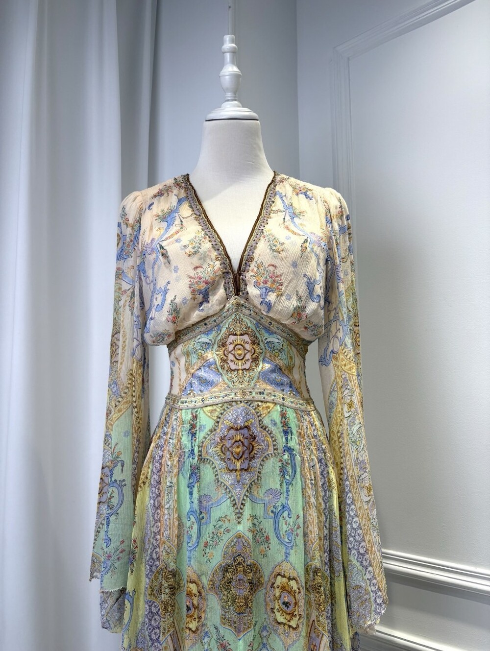 Camilla Flared Sleeve Dress In East Of Istanbul - Picture 8 of 15